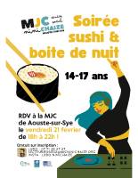 Soirée sushi boite de nuit 21 Fevrier 2025