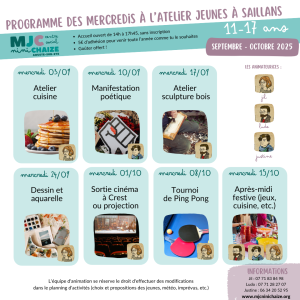 programme saillans sep-oct