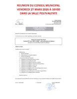 REUNION DU CONSEIL MUNICIPAL le 27 mars 2026
